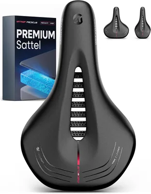Wittkop Cykelsadel för män och kvinnor - bekväm gelsadel med mjuk bubbelskumstoppning - ergonomisk cykelsits för e-cykel, sta