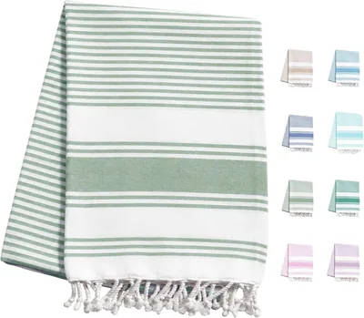 Toalla de Playa MUHMA Grande 200 x 140 cm Anti-Arena - Tipo Fouta XXL, Ligera, Suave y Rápida Secado (Khaki) Best Deal