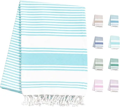 Toalla de Playa MUHMA Grande 200 x 140 cm Resistente a la Arena - Tipo Fouta XXL, Ligera, Suave y Rápida Secado (Turquesa) Mejor Oferta