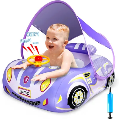 RDDAIPE Baby Swim Ring con Sterzo, Anello Galleggiante per Neonati con Ombreggiatura Solare SPF 50+, con Parasole - Migliore Affare
