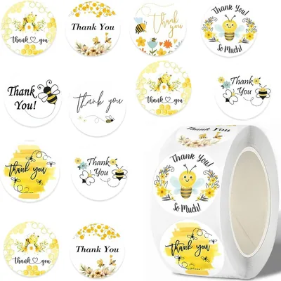 Floral Thank You Stickers - 8 Designs for Packaging & Gifts