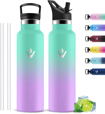 Mujigaga Borraccia Termica 1 litro, Borracce Termiche con Cannuccia, Isolato Sottovuoto, Borraccica Palestra Senza Perdite, Best Deal