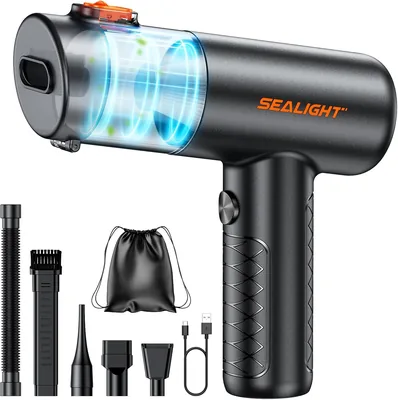 SEALIGHT Aspirateur portable 32000Pa, Aspirateur auto sans fil avec moteur sans balai de 400000 tr/min, 1
