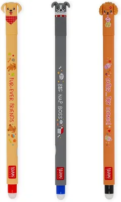 Legami - Ensemble de 3 stylos effaçables - Penne Effaçable - Amies à Fourrure