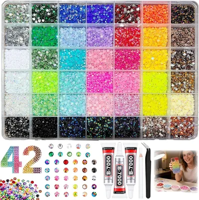 MuSylonz Bedazzling Kit - 42000 Pcs Resin Gems, Glues & Tools - DIY Bulk Kit
