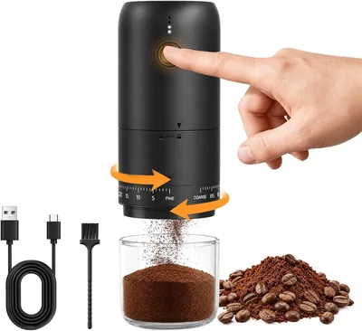 MERTTURM Portabil Elektrisk Kaffegrundare med Keramisk Konisk Grindvägel | 2x Snar Grinding, Utöverställbar, 90 Grindmoder