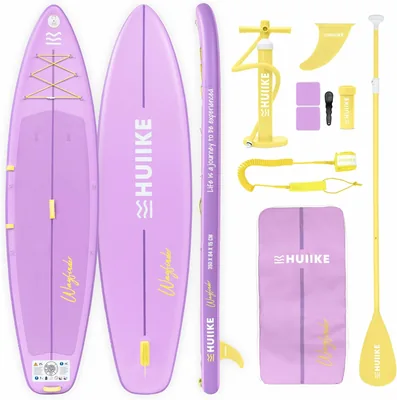 HUIIKE Inflatable Touring Paddle Board con Accesorios Incluidos, Pala, Quilla, Banda Elástica, Inflador y Mochila. Stand Up Paddle - Mejor Oferta