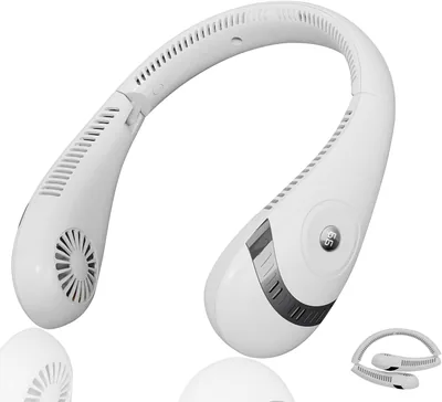 Ventilador de Cuello Portátil Recargable 5000mAh Sin Aspas Manos Libres Pantalla LED 3 Velocidades Silencioso para