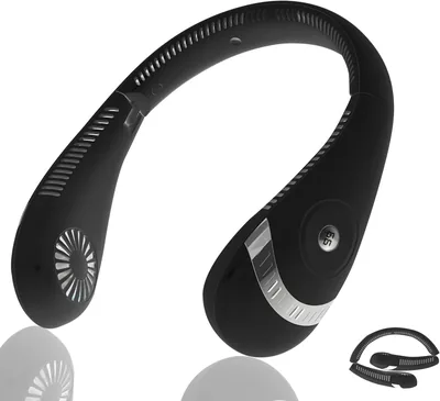 Ventilador de Cuello Portátil Recargable 5000mAh Sin Aspas Manos Libres Pantalla LED 3 Velocidades Silencioso para Viaje