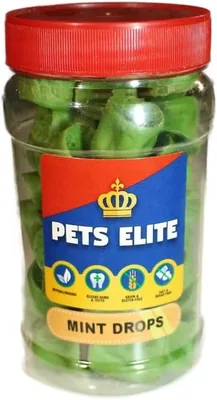Pets Elite Mint Drops 130g - Natural Dog Treats | Collagen, Fresh Breath