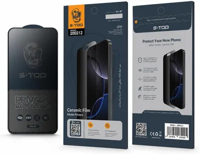 حامي شاشة س-توب الخفي الخاص بـ iPhone 14 Pro Max، مضاد للتجسس ومضاد للبصمات، مع تثبيت سهل