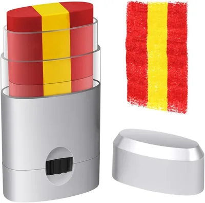 AOOWU Pintacaras Spain Flag, Maquillaje facial con la bandera de España, Colores de la bandera española para eventos deportivos, Copa del Mundo, Euro