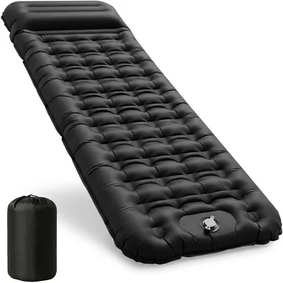 CIXMUS Aufblasbare Camping Schlafmatte mit Fußpumpe und Kissen, 12 cm Dicke - Komfortabel, Ultraleicht, Kompakt