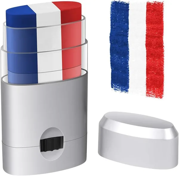 Stylo cosmétique AOOWU, Design drapeau français tricolore, Temporaire pour sports, Fans, Carnavals - Meilleur prix