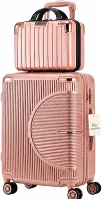 Mala de Bordo 10kg com Frasqueira Expansível Aprovada ANAC - Bagagem de Mão com Rodas Duplas 360° e Cadeado TSA