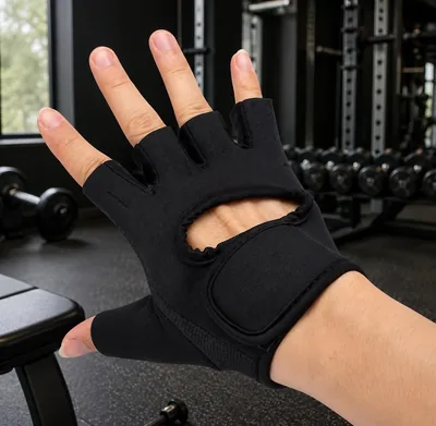 Luva para Academia Premium Antiderrapante em Neoprene Respirável, Ajustável e Confortável - Proteção Contra Calos para Musculação (17% Off)