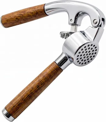 Duravel Garlic Press, Chrome & Wooden Handle, Stainless Steel - Best Deal