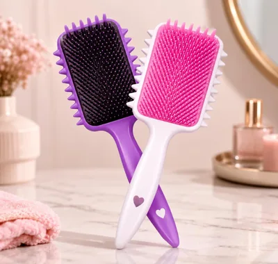 Escova de Fitagem Profissional para Cachos e Ondas com Raquete Quadrada Anti-Frizz - Best Deal