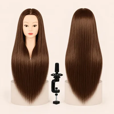 Maniquí de Cabello Sintético para Peluquería, 60 cm/24" Resistente al Calor con Soporte, Práctica para Estilos y Cosmetología - Mejor Oferta