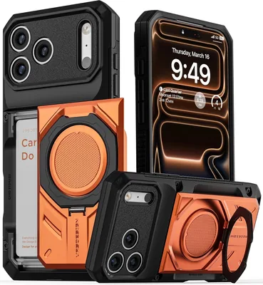 VRS DESIGN Damda Glide Hybrid Case for iPhone 17 Pro Max (2025) - Magnetic Card Wallet, Stores 4 Cards - Best Deal