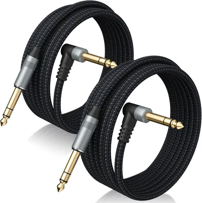 Birvemce 2 Pack Premium Guitar Cable (20 FT, Black Grey)