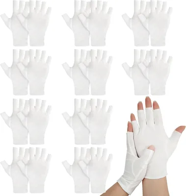 10 Pairs White Cotton Fingerless Gloves Best Deal