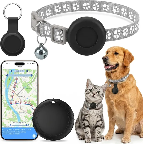 GPS per Cani e Gatti, Collare GPS in Tempo Reale con Tracciamento Globale, Compatibile iOS e Android - Miglior Affare