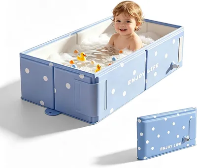 Baby Bathtub, Portable Pop-Up Tub for Infants, Durable & Space-Saving