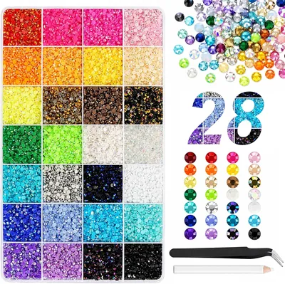 10 000 stäppa rhinesterar 3mm Nail Art Rhinestones Plattbacka Gemat Stof Glittriga Steinar Naglar med Zih och Punkt