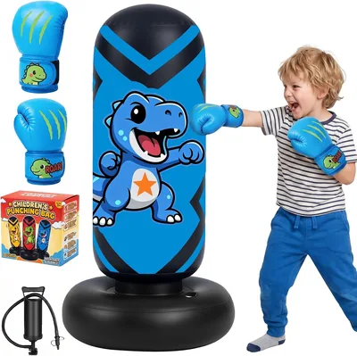 Borsa da pugilato Qoosea per bambini, pallone gonfiabile da karate stabile di 130 cm