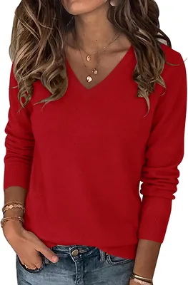 LOMON Wool Blend Long Sleeve Sweater Tops