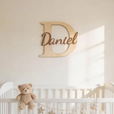Letra de madera personalizada con decoración de nombre para niños y bebés, ideal para bautismos y comunión. Decoración para el cuarto del niño. ¡Mejor oferta!
