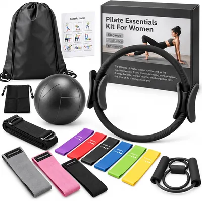 Kit de Pilates ROWIDE, 15 Piezas para Mujer con Accesorios Variados