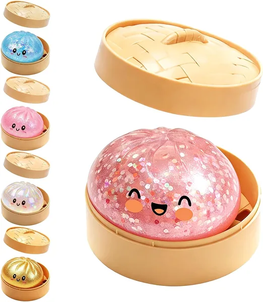 Dumplings Squishies Brillants - Anti-Stress Ball - Réduction de la Tension - Cadeau Amusant pour les Jours Occupés - Bureau