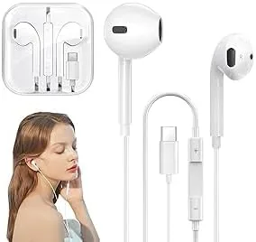 Auriculares Alámbricos AURAROSE Tipo C con Sonido Hi-Fi y Micrófono, Compatibles con iPhone y Samsung, Mejor Precio