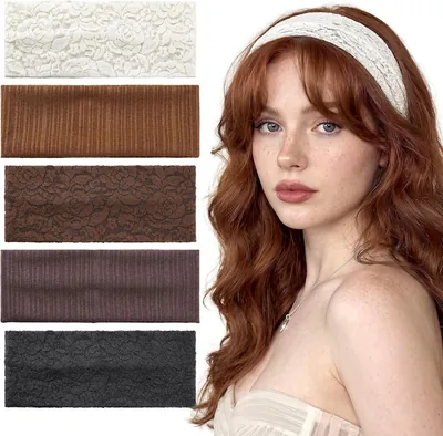 Floral Lace Headbands for Women - 5 Pcs | Soft & Stretchy