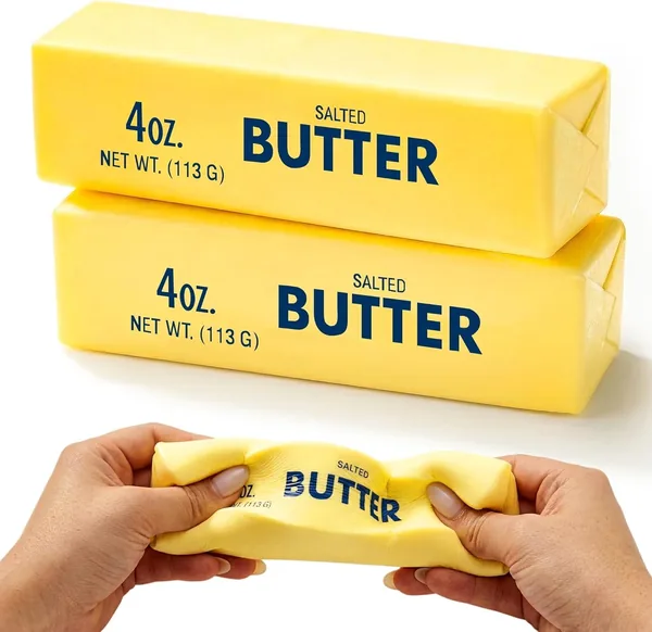 Fmalra Butter Squishy, 2er Set Buttersqueezes, Anti-Stressball aus PU, Butterförmiger Stressabbau für Büro