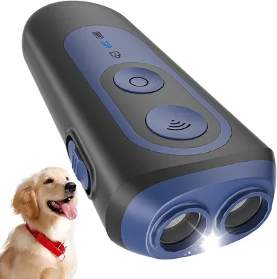 Repelente para perros, anti ladrido ultrasónico con 3 modos, seguro y humano, alcance de 15M, portátil con LED