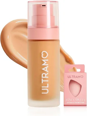 ULTRAMO Base de Maquillaje con FPS15 PA++, Cobertura Natural, Acabado Mate, 6 Colores Disponibles, Incluye una Esponja de Maquillaje - Mejor Oferta