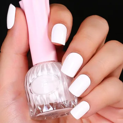 15 ml Weißer Nagellack - Schnelle Trocknung & Langlebigkeit - Nicht-toxisch, Glänzender Weißer Nagellack