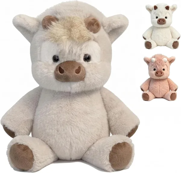 Peluche Generico Mucca in Camminata - Cuscino Soft e Fluffoso per la Casa - Figura Calf 45/60 cm (Apricot, 45 cm) Best Deal