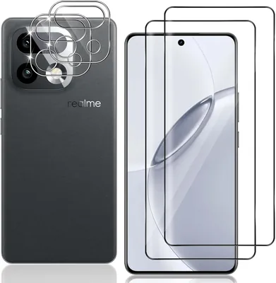 Film protettivo in vetro temperato Locofun per Realme 16 Pro Plus e protezione lente della fotocamera, 9H di durezza Screen Film [2+2 Pezzi]
