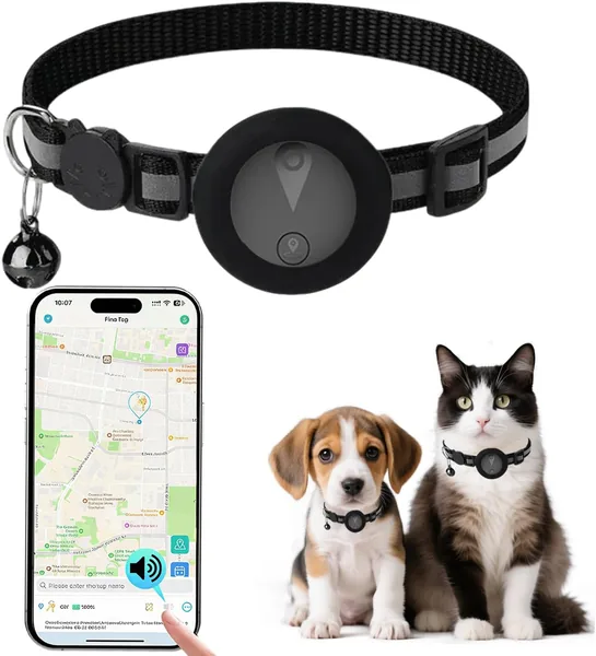 Collare GPS per Gatti Compatibile con Sistemi iOS e Android - Riproduci la Storia di Tracciamento (7 Giorni) Localizzatore GPS D