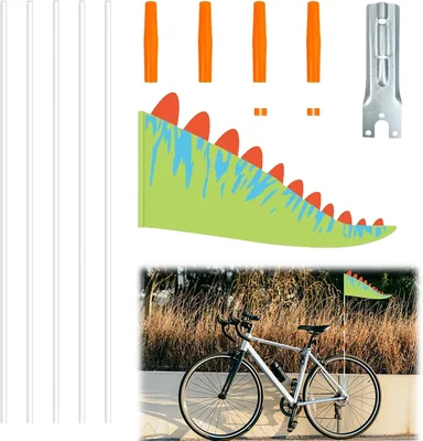Yooyan Dino Bicycle Flag Adjustable Pennant with Holder