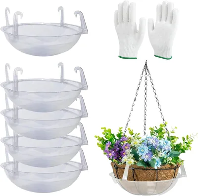 Hanging Basket Saucers for Plants,Hanging Basket Water Catcher,Hanging Basket Watering Tray with Dra