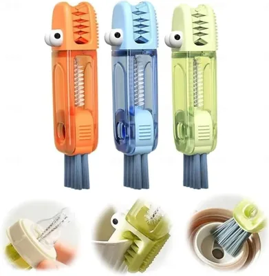 ROIC Juego de Cepillos de Limpieza 3 en 1 para Botellas con Cabezales Intercambiables, Depurador de Grietas y Huecos para Tazas - Mejor Oferta