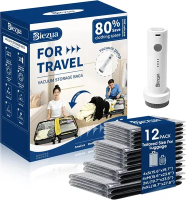 BieZua Travel Vacuum Bags - Cordless Pump Best Deal