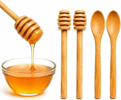 Jagravo Bamboo Spoon & Honey Dipper Set, 4 Pieces Best Deal