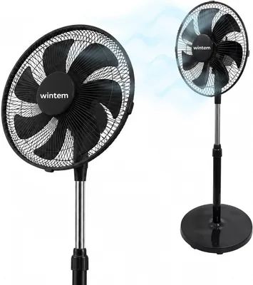 Avilia - Ventilatore da Pavimento 30 cm - 7 Lame in PP, Oscillazione 60°, Inclinazione 45°, 3 Velocità, 40W | Altezza Regolabile 80-100 cm