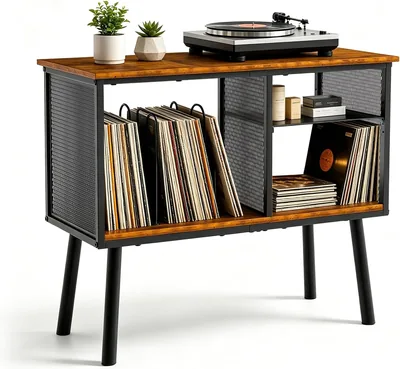 Record Player Stand Vinyl Storage Cabinet - Best Deal